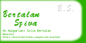 bertalan sziva business card